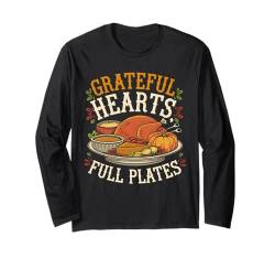 Grateful Heart Full Plates Thanksgiving Family Matching Langarmshirt von Thanksgiving Day 2024 Turkey Trot Squad By GnineZa