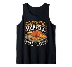 Grateful Heart Full Plates Thanksgiving Family Matching Tank Top von Thanksgiving Day 2024 Turkey Trot Squad By GnineZa