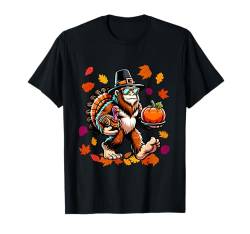 Sasquatch Thanksgiving Bigfoot Pilgrim Lustiger Truthahntrot T-Shirt von Thanksgiving Time Gift Store