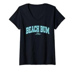 Damen Beach Bum T-Shirt mit V-Ausschnitt von The Aqua Cottage