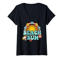 Damen Strand Bum Boho T-Shirt mit V-Ausschnitt von The Aqua Cottage