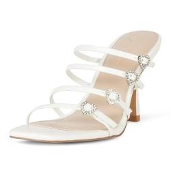 The Drop Damen Naomi Riemchensandalen mit Schnalle und Absatz, Weißes Herz, 37 EU von The Drop