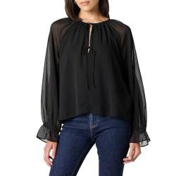 The Drop Piper Tie Front Feminine Blouse Blusen, Schwarz, M von The Drop