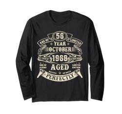 Oktober 1968 56 Jahre alt Geburtstag Geschenke für Männer Langarmshirt von The Legendary father's Birthday In October Apparel