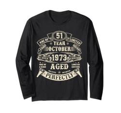 Oktober 1973 51 Years Old Bday 51. Geburtstag Geschenke für Männer Langarmshirt von The Legendary father's Birthday In October Apparel