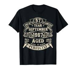 September 1967 Geschenke zum 57. Geburtstag von 57 Jahren zum 57. Geburtstag für Männer T-Shirt von The Legendary father's Birthday In September Tee