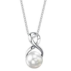 The Pearl Source - Sterling-Silber 925 Sterling-Silber Rund Süßwasser-Zuchtperle Perle von The Pearl Source