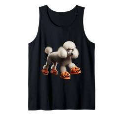 Pudel trägt Kürbis-Hausschuhe Herren Damen Kinder Teenager Halloween Tank Top von The Poodle Slippers Halloween Shirts tShirt Shop