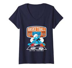 Damen The Smurfs Basketball Team Better Together Big Chest Logo T-Shirt mit V-Ausschnitt von The Smurfs