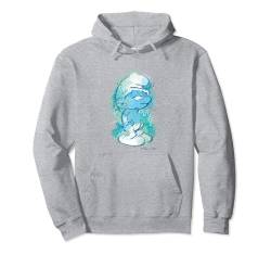 The Smurfs Lazy Smurf Watercolor Portrait Distressed Pullover Hoodie von The Smurfs