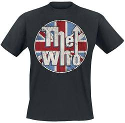 The Who Distressed Union Jack Männer T-Shirt schwarz M 100% Baumwolle Band-Merch, Bands von The Who