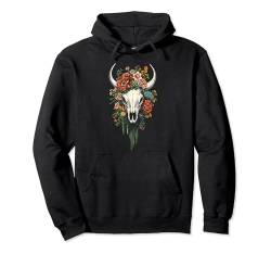 Rodeo Vintage Damen Boho Kuh Schädel Cowgirl Stier Reiten Pullover Hoodie von The Wild Western - Bull Riding to Country Concerts