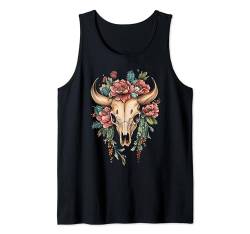 Rodeo Vintage Damen Boho Kuh Schädel Cowgirl Stier Reiten Tank Top von The Wild Western - Bull Riding to Country Concerts