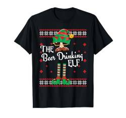 Lustiger Weihnachtspyjama mit Biertrink-Elfe T-Shirt von The best Funny Christmas Outfits for Family X-MAS