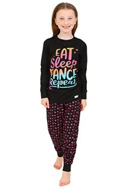 Eat Sleep Dance Repeat W22 Mädchen Pyjama-Set, Schwarz , 11-12 Jahre von ThePyjamaFactory