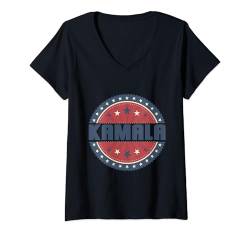 Damen Kamala Harris 2024 T-Shirt mit V-Ausschnitt von Thea Design