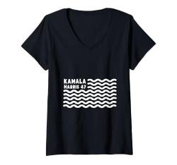 Damen Kamala Harris 2024 T-Shirt mit V-Ausschnitt von Thea Design