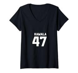 Damen Kamala Harris 47 T-Shirt mit V-Ausschnitt von Thea Design