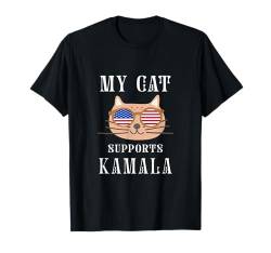 My Cat unterstützt Kamala, Präsident Harris 2024 T-Shirt von Thea Design