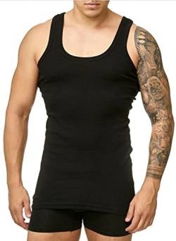 Thebakis Unterhemd Herren 4er Pack Tank Top Baumwolle Männer Schwarz,Weiss,Grau von Thebakis