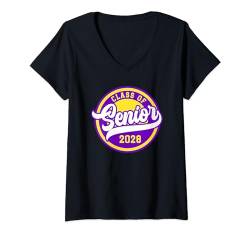 Damen Abschlussklasse 2028 High School College Senior Tee T-Shirt mit V-Ausschnitt von Therapy Designs