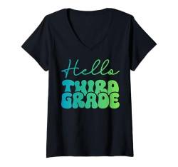 Damen Hallo 3. Klasse für Schüler und Lehrer der dritten Klasse T-Shirt mit V-Ausschnitt von Third Grade Shopp