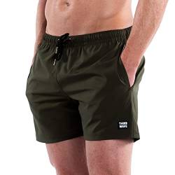 Third Wave Premium Badehose – Herren 12,7 cm Schrittlänge, schnelltrocknend, Badeshorts für Strand und Schwimmen, olivgrün, XX-Large von Third Wave