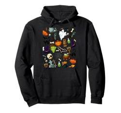 Halloween Muster Gruselige Kürbisse Hexen Geister Schwarze Katzen Pullover Hoodie von This is how I Halloween Keep Halloween Simple