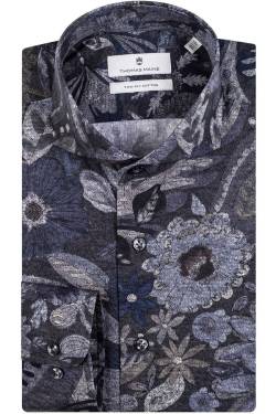 Thomas Maine Tailored Fit Hemd braun, Blumen von Thomas Maine