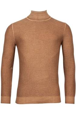 Thomas Maine Tailored Fit Rollkragenpullover braun, Einfarbig von Thomas Maine