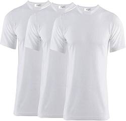 Thread Linens 3er-Pack Herren-Thermo-T-Shirt, Körperwärmer, Basisschicht, Thermo-Unterwäsche für Herren, Größe S-XXL Gr. L, weiß von Thread Linens