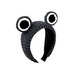 Geflochtenes Stirnband Haarband Breit Vintage Frosch-Stirnband, Frosch-Spa-Kopftuch, Froschaugen, Gesichtsvlies, Kosmetik, Make-up, Haarbänder, Haarreif Breit Vintage Headband für Mädchen Damen von TianWlio