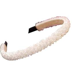 Haarreifen Stirnbänder Blumenstoff Haarbänder Party Perlen Haar Stirnband Frauen Haarband Hoop Haar Strass Kristallband Zubehör Haarreif Breit Vintage Headband für Mädchen Damen von TianWlio