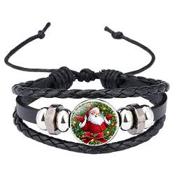 TianWlio Leder Geschenk Urlaub Modeschmuck Armband Armband Weihnachtsarmbänder Watch Classic Armband (Black, One Size) von TianWlio