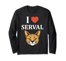 Niedliche Servalkatzen-Humortiere,i love Serval Langarmshirt von Tiere Katze Lustiges Serval