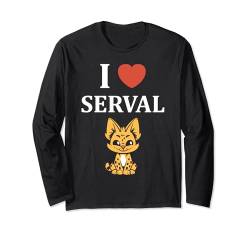 Niedliche Servalkatzen-Humortiere,i love Serval Langarmshirt von Tiere Katze Lustiges Serval
