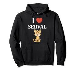 Niedliche Servalkatzen-Humortiere,i love Serval Pullover Hoodie von Tiere Katze Lustiges Serval