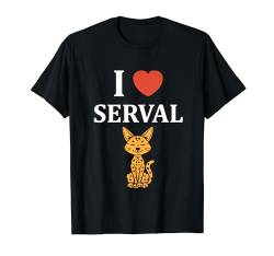 Niedliche Servalkatzen-Humortiere,i love Serval T-Shirt von Tiere Katze Lustiges Serval