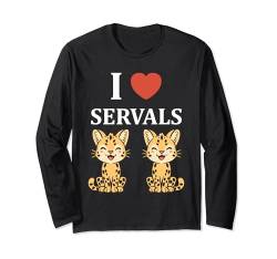 Niedliche Servalkatzen-Humortiere,i love servals Langarmshirt von Tiere Katze Lustiges Serval