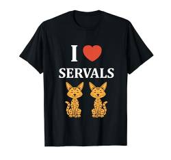 Niedliche Servalkatzen-Humortiere,i love servals T-Shirt von Tiere Katze Lustiges Serval