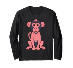 Paviane Tiere Lustiger kleiner Babyaffe Einfacher Pavian Langarmshirt von Tiere Pavian Affe Lustige Paviane