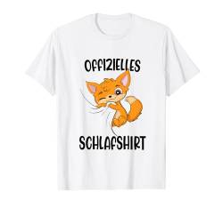 Offizielles Schlafshirt Fuchs Nachthemd T-Shirt von Tiere Schlafanzug Pyjama Geschenk