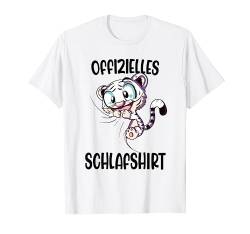 Offizielles Schlafshirt Schneetiger Nachthemd T-Shirt von Tiere Schlafanzug Pyjama Geschenk