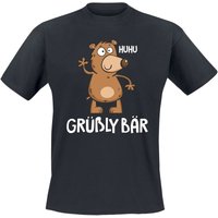 Tierisch T-Shirt - Grüßly Bär - S bis 4XL - für Männer - Größe 4XL - schwarz von Tierisch