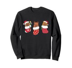 Süße Capybaras in Weihnachtssocke zu Weihnachten Capybara Sweatshirt von Tierliebhaber und Feiertagsfans Weihnachts- Tiere