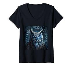 Damen Eulen T-Shirt Tier Kunst Wildlife Geschenkidee Eule T-Shirt mit V-Ausschnitt von Tierwelten Shop IBK