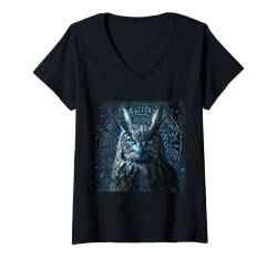 Damen Eulen T-Shirt Tier Kunst Wildlife Geschenkidee Eule T-Shirt mit V-Ausschnitt von Tierwelten Shop IBK