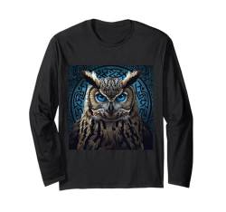 Eulen TShirt Tier Kunst Wildlife Geschenkidee Eule Langarmshirt von Tierwelten Shop IBK