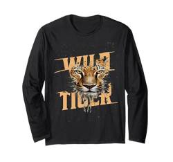 Bengalisches Tigergesicht wildes Tier bunter Tiger für Herren T-Shirt Langarmshirt von Tiger Cat Colorful Tiger Face Graphic for Men Kids