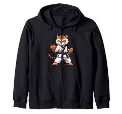 Lustiger Tiger Karate Athlet Schwarzer Gürtel Jungen Mädchen Kinder Kapuzenjacke von Tiger Karate byAxisone